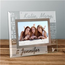 Personalized Sisters Glass Photo Frame