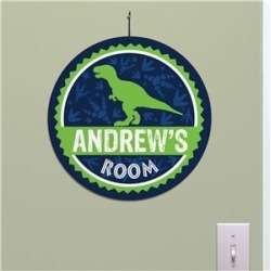 Round Personalized T-Rex Room Sign