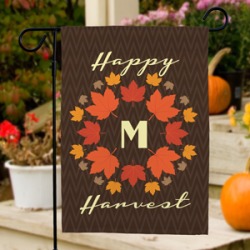 Personalized Happy Harvest Garden Flag