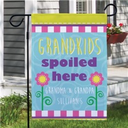 Personalized Grandparents Garden Flag - Spoiled Here