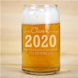 Personalized Graduation Beer Can Glass