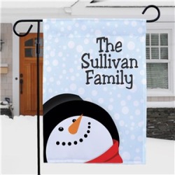 Personalized Snowman Garden Flag