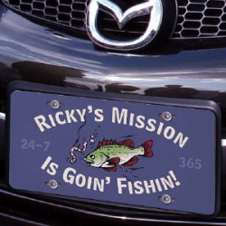 Mission is Fishin? Personalized License Plate