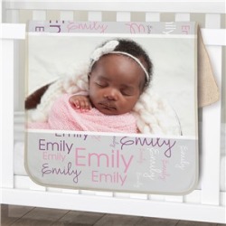 Sherpa Word-Art Photo Personalized Baby Blanket
