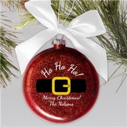 Personalized Ho Ho Ho Glass Christmas Ornament