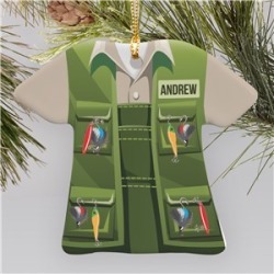 Personalized Fisherman T-Shirt Holiday Ornament