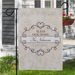 Personalized Bless Our Home Garden Flag