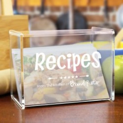 Engraved Kitchen Recipe Acrylic Recipe Box