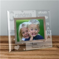 Engraved Glass Picture Frame For Grandma