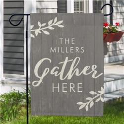 Gather Here Personalized Garden Flag