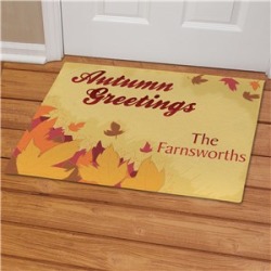 Personalized Autumn Greetings Doormat