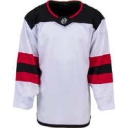 Monkeysports New Jersey Devils Uncrested Junior Hockey Jersey in White Size Small/Medium