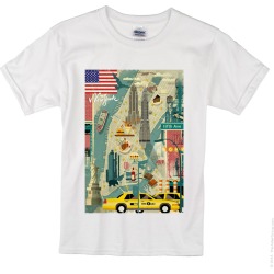 Kids Scenic NY T-shirt -White