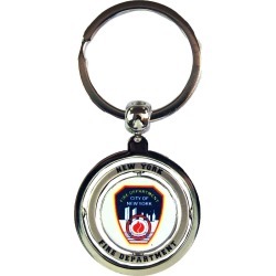 FDNY White Double Sided Spinner Key Ring