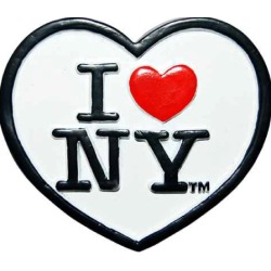 Poly White Heart Shaped I Love NY Magnet