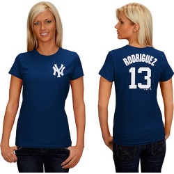 Alex Rodriguez NY Yankees Replica Ladies Fashion Tee
