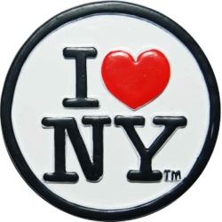 Poly White Circle Shaped I Love NY Magnet