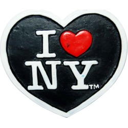 Poly Black Heart Shaped I Love NY Magnet