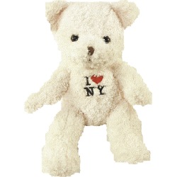I Love NY Cream Medium Sized Hairy Plush Teddy Bear