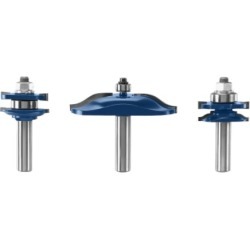 Bosch 3 pc. Ogee Door/Cabinetry Router Bit Set, 1/2-in Shank (Bosch RBS003) found on Bargain Bro from HomElectrical.com for USD $223.43