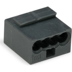 Wago Micro Push Wire Connector, 4 Conductor, 22-18 AWG, Dark Gray, Pack of 100 (Wago 243-204) found on Bargain Bro from HomElectrical.com for $0.19