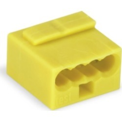 Wago Micro Push Wire Connector, 4 Conductor, 22-18 AWG, Yellow, Pack of 100 (Wago 243-504) found on Bargain Bro from HomElectrical.com for $0.19