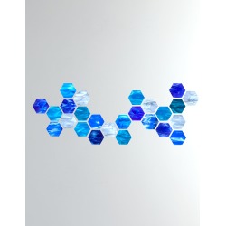 Water Hexagonal Glass Wall Sculpture