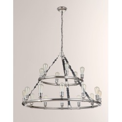 Huxley Polished Nickel 18-Light Chandelier