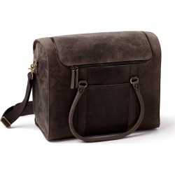 Leather Wine Duffel Bag 6 Bottle Brown #27369