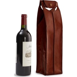 Leather Wine Bag Brown 1 Bottle #25680