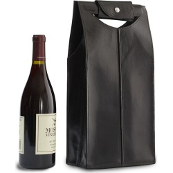 Leather Wine Bag Black 2 Bottle NEW #25685