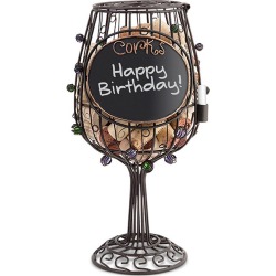Cork Cage Chalkboard Wine Glass #91-059