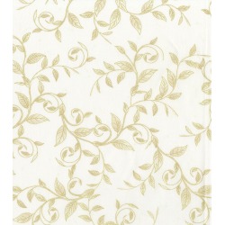 Keepsake Calico Cotton Fabric Metallic Cream Tonal Vines