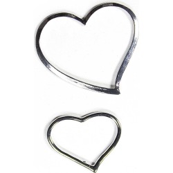 Blue Moon Findings Connector Metal Multi Pack Open Heart Silver