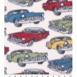 Blizzard Fleece Fabric Classic Cars