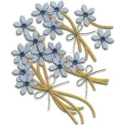 Blue Jwl Flwr Jolee - Paper Crafting - Scrapbook Supplies - Embellishments