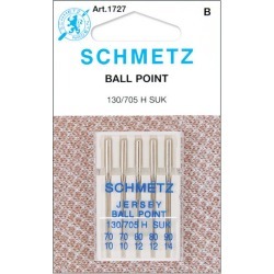 Schmetz Ball Point Machine Needle 5/Pk - Sizes 10/70,12/80,14/90