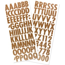 Sticko 112 Pack 5.75" x 13.5" Futura Glitter Alpha - Copper - Paper Crafting - Scrapbook Supplies - Stickers at JOANN