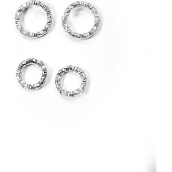 Blue Moon Findings Jump Ring Metal Textured 6 & 8mm Silver