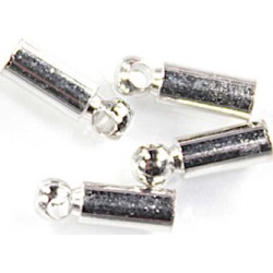 Blue Moon Findings Cord End Metal Tube Loop Silver