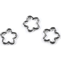Blue Moon Findings Connector Metal Flower 10mm Silver