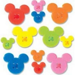 Disney Mickey Icon Adhesive Buttons - Paper Crafting - Scrapbook Supplies - Embellishments