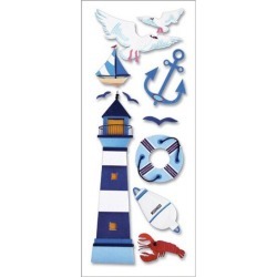 A Touch Of Jolee's A Day At The Beach Dimensional Stickers - Lighthouse - Paper Crafting - Scrapbook Supplies - Embellishments