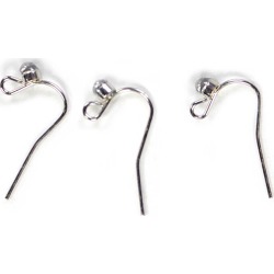 Blue Moon Findings Ear Wire Metal Fish Hook Rhinestone Silver