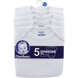 Gerber White Onesies - 5PK/0 - 3 Months