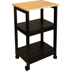 Catskill Utility Kitchen Cart, Black Finish