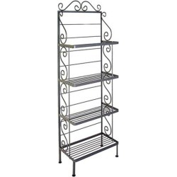 Grace 36 inch Regular Style Bakers Rack, Wire Shelves, No Brass Tips, Gun Metal