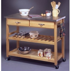 Home Styles Stainless Steel Top Kitchen Cart