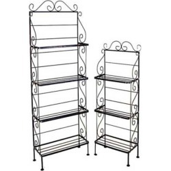 Grace 18 inch Light Four Shelf Rack, Plain Tips, Gun Metal