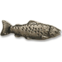 Buck Snort Hardware Trout Right Face Handle, Antique Brass